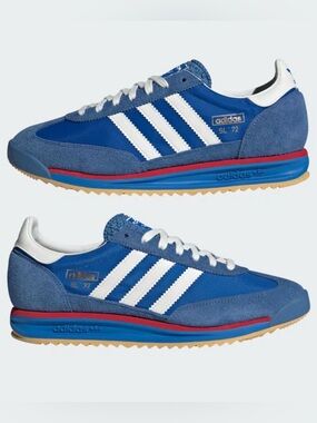 New adidas Originals SL 72 RS US W6. "Blue/Core White/Better Scarlet"